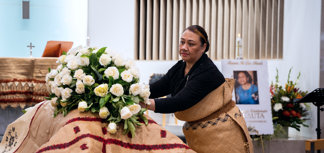 woman arranging flowers