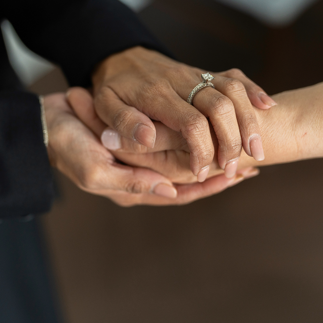 two hands touching